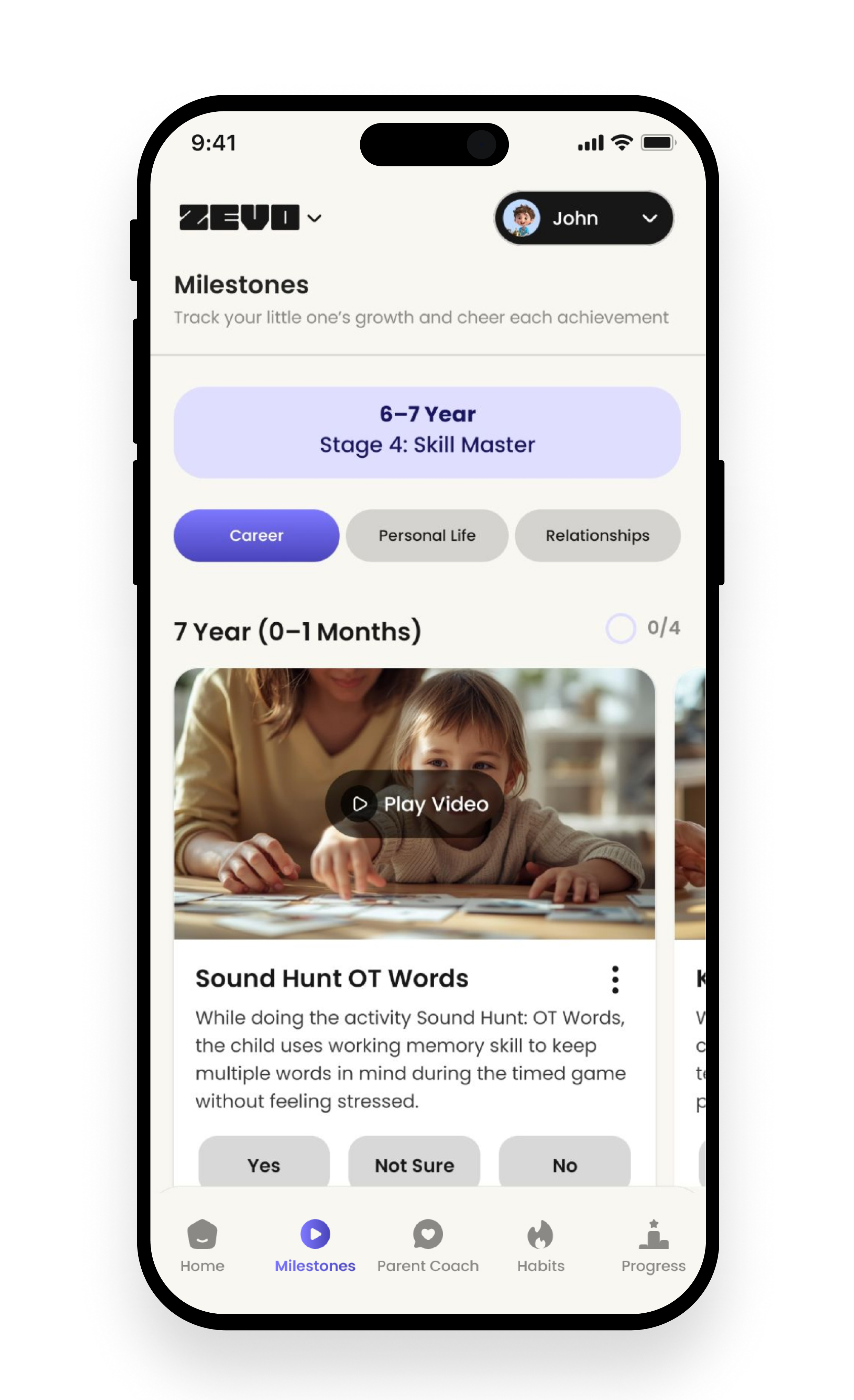 Zevo App - Activities
